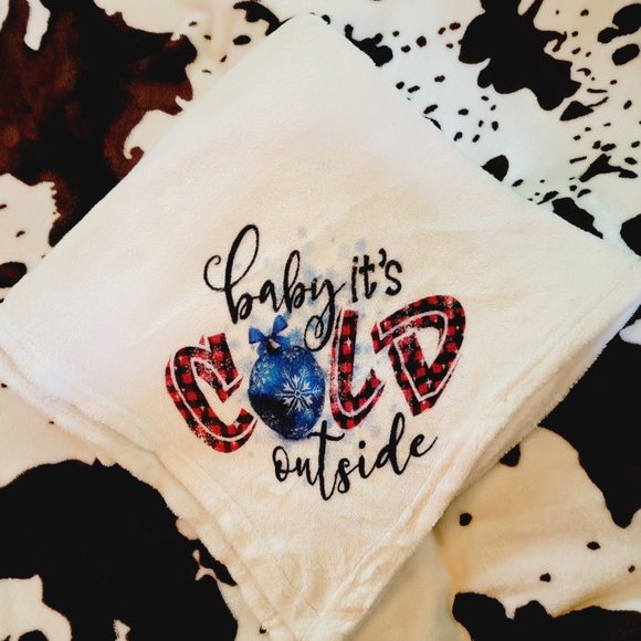 Baby Its Cold Outside Christmas Throw Blanket - Picture 1 of 4